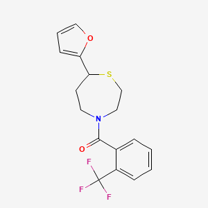 (7-(Furan-2-yl)-1,4-thiazepan-4-yl)(2-(trifluoromethyl)phenyl)methanone