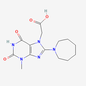 2-(8-(azepan-1-yl)-3-methyl-2,6-dioxo-2,3-dihydro-1H-purin-7(6H)-yl)acetic acid