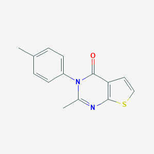 molecular formula C14H12N2OS B258847 2-methyl-3-(4-methylphenyl)thieno[2,3-d]pyrimidin-4(3H)-one 