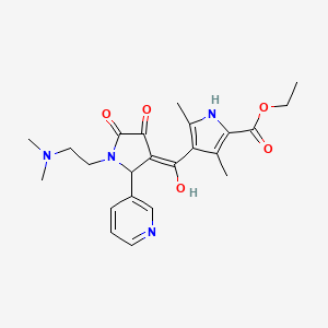 molecular formula C23H28N4O5 B2588476 4-(1-(2-(二甲氨基)乙基)-4-羟基-5-氧代-2-(吡啶-3-基)-2,5-二氢-1H-吡咯-3-羰基)-3,5-二甲基-1H-吡咯-2-羧酸乙酯 CAS No. 847379-09-3