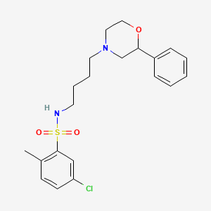 molecular formula C21H27ClN2O3S B2588479 5-chloro-2-methyl-N-(4-(2-phenylmorpholino)butyl)benzenesulfonamide CAS No. 954024-31-8