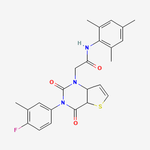 2-[3-(4-fluoro-3-methylphenyl)-2,4-dioxo-1H,2H,3H,4H-thieno[3,2-d]pyrimidin-1-yl]-N-(2,4,6-trimethylphenyl)acetamide