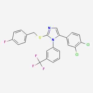 5-(3,4-dichlorophenyl)-2-((4-fluorobenzyl)thio)-1-(3-(trifluoromethyl)phenyl)-1H-imidazole