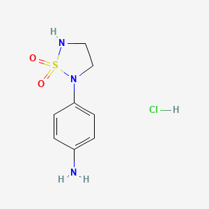 molecular formula C8H12ClN3O2S B2588495 4-(1,1-Dioxo-1,2,5-thiadiazolidin-2-yl)aniline;hydrochloride CAS No. 2375270-48-5