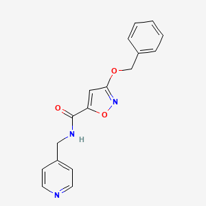 molecular formula C17H15N3O3 B2588497 3-(苯甲氧基)-N-(吡啶-4-基甲基)异恶唑-5-甲酰胺 CAS No. 1428363-44-3