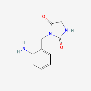 molecular formula C10H11N3O2 B2588499 3-[(2-Aminophenyl)methyl]imidazolidine-2,4-dione CAS No. 1016683-39-8