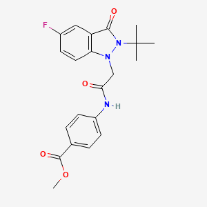 molecular formula C21H22FN3O4 B2588508 methyl 4-(2-(2-(tert-butyl)-5-fluoro-3-oxo-2,3-dihydro-1H-indazol-1-yl)acetamido)benzoate CAS No. 1251598-41-0