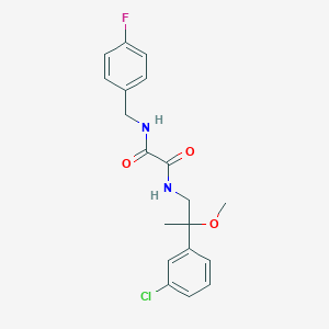 molecular formula C19H20ClFN2O3 B2588516 N1-(2-(3-chlorophenyl)-2-methoxypropyl)-N2-(4-fluorobenzyl)oxalamide CAS No. 1788677-75-7