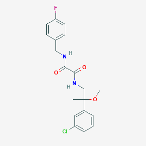 molecular formula C19H20ClFN2O3 B2588516 N1-(2-(3-氯苯基)-2-甲氧基丙基)-N2-(4-氟苄基)草酰胺 CAS No. 1788677-75-7