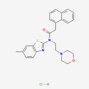 molecular formula C26H28ClN3O2S B2588517 N-(6-methylbenzo[d]thiazol-2-yl)-N-(2-morpholinoethyl)-2-(naphthalen-1-yl)acetamide hydrochloride CAS No. 1329876-25-6