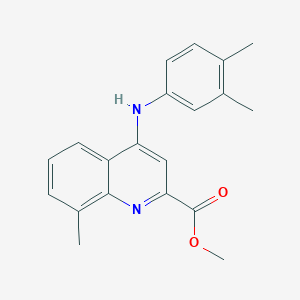 molecular formula C20H20N2O2 B2588518 N-cyclopentyl-1-{[2-(1-naphthylamino)-1,3-thiazol-4-yl]carbonyl}piperidine-4-carboxamide CAS No. 1207033-23-5