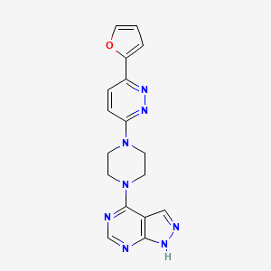 molecular formula C17H16N8O B2588539 3-(furan-2-yl)-6-(4-{1H-pyrazolo[3,4-d]pyrimidin-4-yl}piperazin-1-yl)pyridazine CAS No. 2380190-85-0
