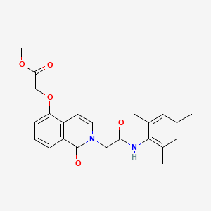molecular formula C23H24N2O5 B2588540 Methyl 2-((2-(2-(mesitylamino)-2-oxoethyl)-1-oxo-1,2-dihydroisoquinolin-5-yl)oxy)acetate CAS No. 868224-96-8