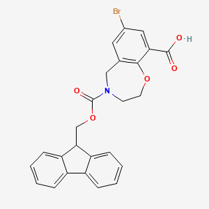 molecular formula C25H20BrNO5 B2588550 7-Bromo-4-(9H-fluoren-9-ylmethoxycarbonyl)-3,5-dihydro-2H-1,4-benzoxazepine-9-carboxylic acid CAS No. 2219378-91-1