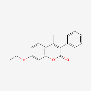 molecular formula C18H16O3 B2588554 7-Ethoxy-4-methyl-3-phenylchromen-2-one CAS No. 449179-37-7