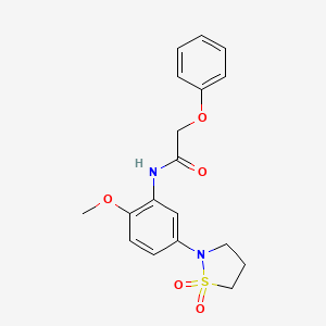 molecular formula C18H20N2O5S B2588565 N-(5-(1,1-dioxidoisothiazolidin-2-yl)-2-methoxyphenyl)-2-phenoxyacetamide CAS No. 946261-36-5