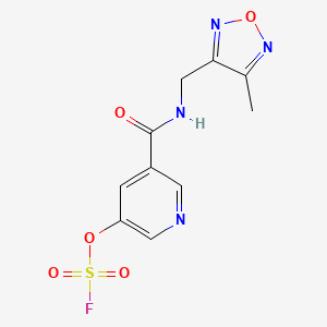 molecular formula C10H9FN4O5S B2588576 3-[[(5-Fluorosulfonyloxypyridine-3-carbonyl)amino]methyl]-4-methyl-1,2,5-oxadiazole CAS No. 2418666-65-4