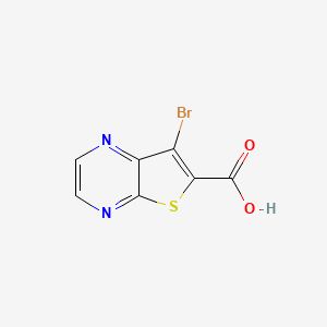 molecular formula C7H3BrN2O2S B2588586 7-Bromothieno[2,3-b]pyrazine-6-carboxylic acid CAS No. 1779899-22-7