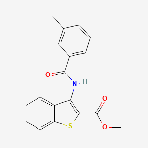 molecular formula C18H15NO3S B2588593 Methyl 3-(3-methylbenzamido)benzo[b]thiophene-2-carboxylate CAS No. 477490-09-8