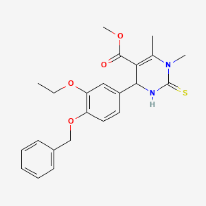 molecular formula C23H26N2O4S B2588600 4-(4-(苯甲氧基)-3-乙氧基苯基)-1,6-二甲基-2-硫代-1,2,3,4-四氢嘧啶-5-羧酸甲酯 CAS No. 367907-64-0