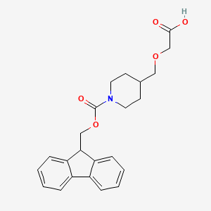 molecular formula C23H25NO5 B2588608 2-[(1-{[(9H-芴-9-基)甲氧基]羰基}哌啶-4-基)甲氧基]乙酸 CAS No. 2219379-94-7