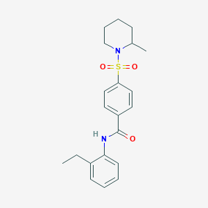 molecular formula C21H26N2O3S B258861 N-(2-ethylphenyl)-4-[(2-methylpiperidin-1-yl)sulfonyl]benzamide 