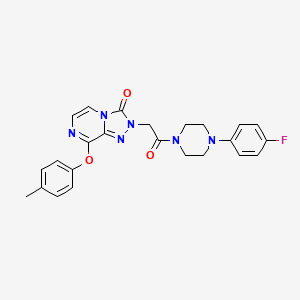 molecular formula C24H23FN6O3 B2588611 N-(4-chlorophenyl)-2-{[4-methyl-5-(1-methyl-3-phenyl-1H-pyrazol-4-yl)-4H-1,2,4-triazol-3-yl]thio}acetamide CAS No. 1115959-96-0