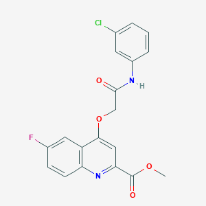molecular formula C19H14ClFN2O4 B2588612 6-[(4-溴苯甲酰)氨基]-N-(2-氟苄基)色满-3-甲酰胺 CAS No. 1359508-65-8