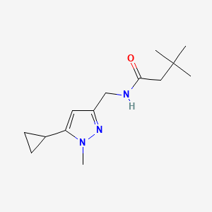 molecular formula C14H23N3O B2588613 N-((5-环丙基-1-甲基-1H-吡唑-3-基)甲基)-3,3-二甲基丁酰胺 CAS No. 1448050-60-9