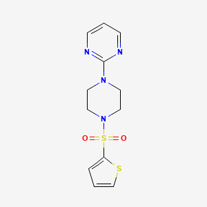 molecular formula C12H14N4O2S2 B2588629 2-[4-(2-噻吩磺酰基)-1-哌嗪基]嘧啶 CAS No. 496777-51-6
