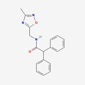 molecular formula C18H17N3O2 B2588637 N-[(3-methyl-1,2,4-oxadiazol-5-yl)methyl]-2,2-diphenylacetamide CAS No. 1235667-95-4