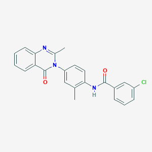 molecular formula C23H18ClN3O2 B2588641 3-chloro-N-[2-methyl-4-(2-methyl-4-oxoquinazolin-3-yl)phenyl]benzamide CAS No. 903308-63-4