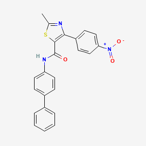 molecular formula C23H17N3O3S B2588643 2-methyl-4-(4-nitrophenyl)-N-(4-phenylphenyl)-1,3-thiazole-5-carboxamide CAS No. 306278-40-0