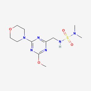 molecular formula C11H20N6O4S B2588645 4-[4-[(二甲基氨磺酰氨基)甲基]-6-甲氧基-1,3,5-三嗪-2-基]吗啉 CAS No. 2034471-09-3