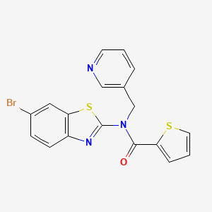 molecular formula C18H12BrN3OS2 B2588646 N-(6-溴苯并[d]噻唑-2-基)-N-(吡啶-3-基甲基)噻吩-2-甲酰胺 CAS No. 895024-94-9