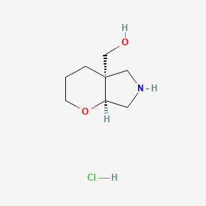 molecular formula C8H16ClNO2 B2588648 [(4As,7aS)-3,4,5,6,7,7a-hexahydro-2H-pyrano[2,3-c]pyrrol-4a-yl]methanol;hydrochloride CAS No. 2490322-70-6