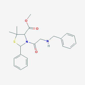 molecular formula C22H26N2O3S B258865 Methyl 3-[(benzylamino)acetyl]-5,5-dimethyl-2-phenyl-1,3-thiazolidine-4-carboxylate 