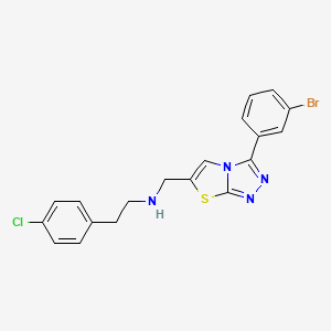 molecular formula C19H16BrClN4S B2588650 N-{[3-(3-bromophenyl)[1,3]thiazolo[2,3-c][1,2,4]triazol-6-yl]methyl}-2-(4-chlorophenyl)ethanamine CAS No. 851081-17-9