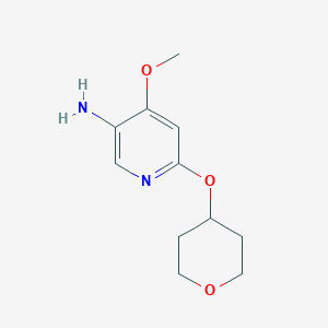 molecular formula C11H16N2O3 B2588651 4-メトキシ-6-((テトラヒドロ-2H-ピラン-4-イル)オキシ)ピリジン-3-アミン CAS No. 1951451-56-1