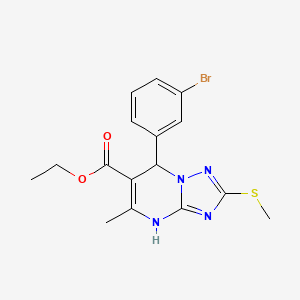 Ethyl 7-(3-bromophenyl)-5-methyl-2-(methylthio)-4,7-dihydro-[1,2,4]triazolo[1,5-a]pyrimidine-6-carboxylate