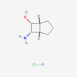 molecular formula C7H14ClNO B2588656 (1S,5R,6R,7S)-7-氨基双环[3.2.0]庚烷-6-醇；盐酸盐 CAS No. 2247105-63-9