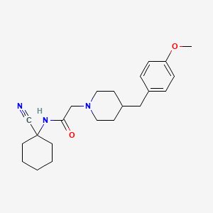 molecular formula C22H31N3O2 B2588659 N-(1-Cyanocyclohexyl)-2-[4-[(4-methoxyphenyl)methyl]piperidin-1-yl]acetamide CAS No. 2216403-58-4