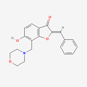 molecular formula C20H19NO4 B2588661 (Z)-2-苯甲亚基-6-羟基-7-(吗啉甲基)苯并呋喃-3(2H)-酮 CAS No. 1613190-15-0