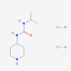 molecular formula C9H21Cl2N3O B2588666 1-哌啶-4-基-3-丙-2-基脲;二盐酸盐 CAS No. 2411252-20-3