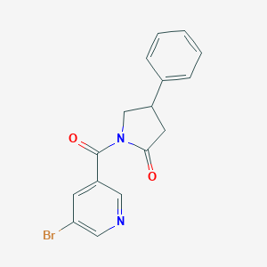 molecular formula C16H13BrN2O2 B258867 1-(5-Bromopyridine-3-carbonyl)-4-phenylpyrrolidin-2-one 