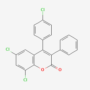 B2588693 6,8-Dichloro-4-(4-chlorophenyl)-3-phenylchromen-2-one CAS No. 263364-77-8
