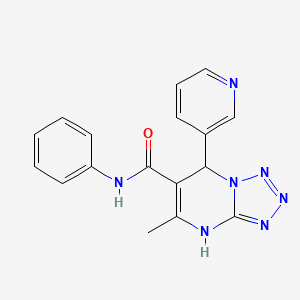 molecular formula C17H15N7O B2588694 5-甲基-N-苯基-7-(吡啶-3-基)-4,7-二氢四唑并[1,5-a]嘧啶-6-甲酰胺 CAS No. 361481-47-2