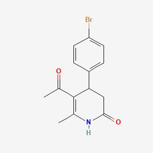 molecular formula C14H14BrNO2 B2588699 5-乙酰-4-(4-溴苯基)-6-甲基-3,4-二氢-2(1H)-吡啶酮 CAS No. 252875-50-6