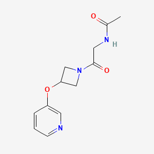 molecular formula C12H15N3O3 B2588700 N-(2-氧代-2-(3-(吡啶-3-氧基)氮杂环丁-1-基)乙基)乙酰胺 CAS No. 1903511-04-5