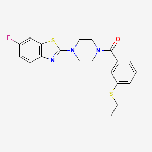molecular formula C20H20FN3OS2 B2588701 (3-(乙硫基)苯基)(4-(6-氟苯并[d]噻唑-2-基)哌嗪-1-基)甲酮 CAS No. 886915-31-7